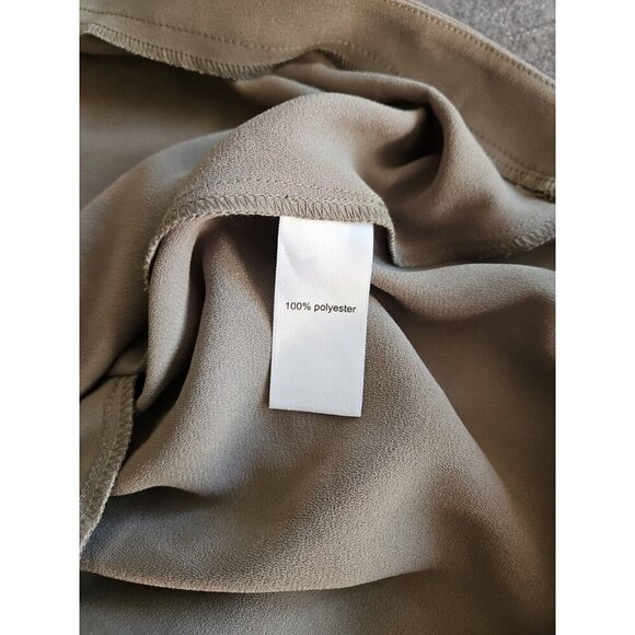 Maurices Dress Women 4X Olive Green Elastic Waist 3/4 Sleeve Pockets Office - Picture 4 of 15